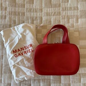 Mansur Gavriel Red Leather Top-Handle Satchel